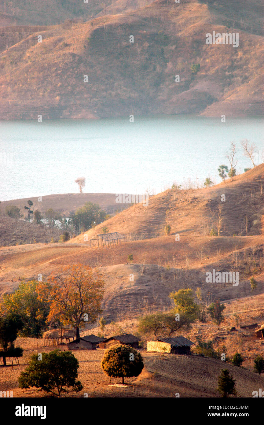 Narmada River Flows Through Maharashtra Gujarat States Many Villages Like Sikka Village On Gujarat Side Will Be Submerged Stock Photo