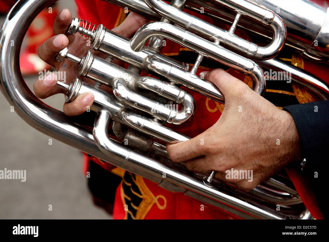 Musician Playing Euphonium Stock Photo Alamy