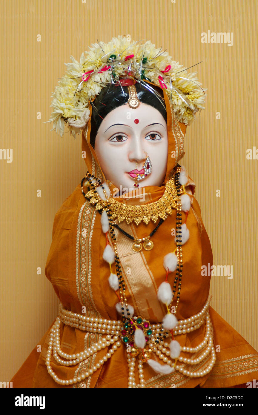 Goddess Gauri Brought And Worshiped During Ganesh Ganpati Festival ...