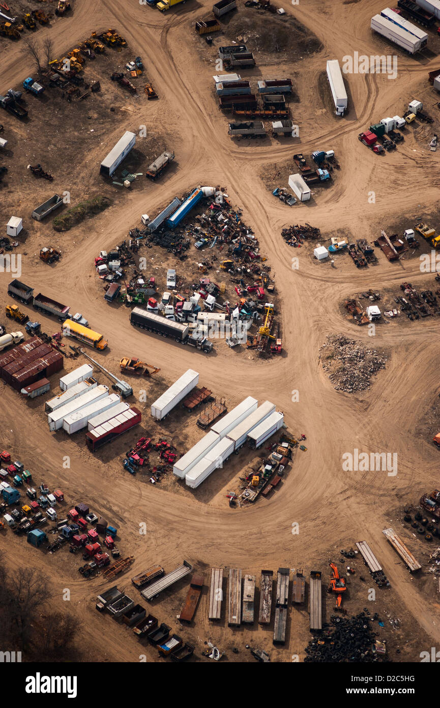Aerial view of junk yard in Lake County, Michigan, USA Stock Photo Alamy