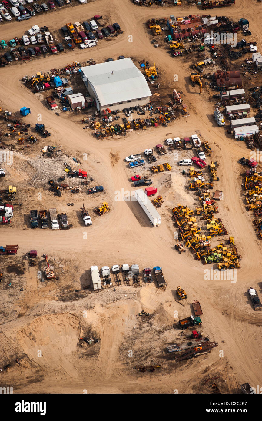 Aerial view of junk yard in Lake County, Michigan, USA Stock Photo Alamy