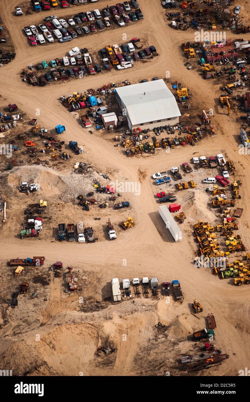 Aerial view of junk yard in Lake County, Michigan, USA Stock Photo Alamy