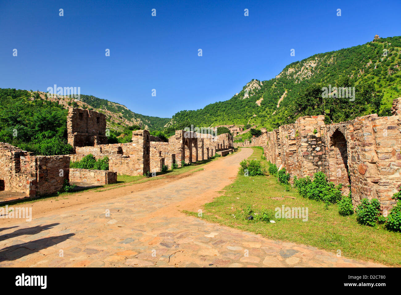 Ancient Site Bhangarh, Ruins Of Bhangarh, Forts Of Rajasthan, Bhangarh Rajasthan, India Stock Photo