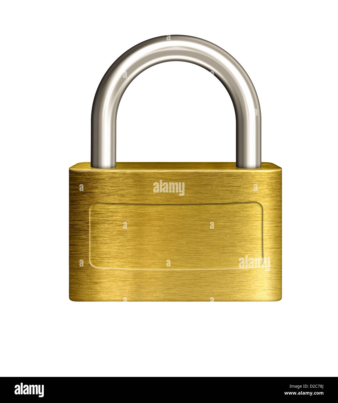 closed brass padlock illustration Stock Photo