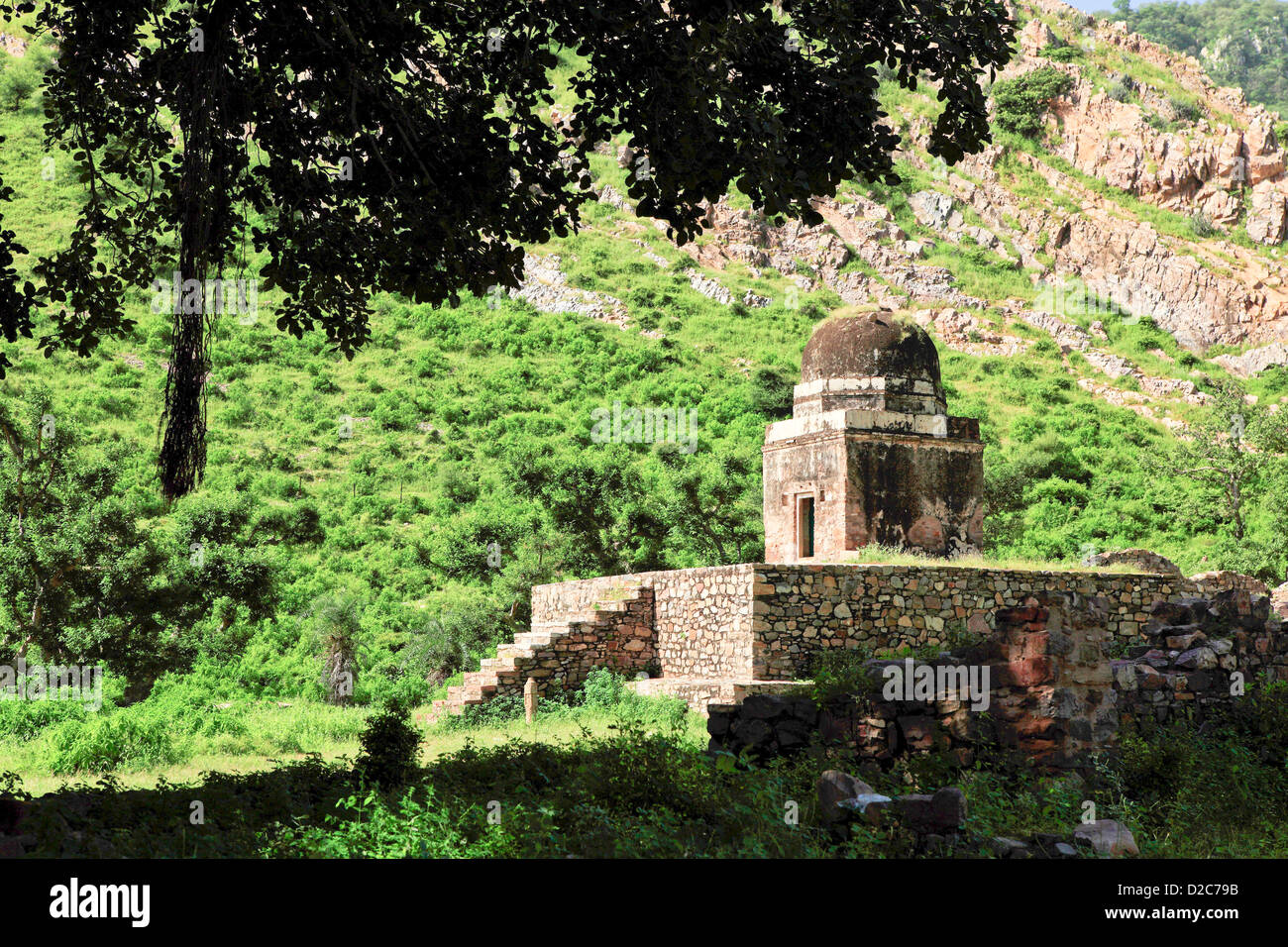 Ancient Site Bhangarh, Ruins Of Bhangarh, Temple In Bhangarh, Bhangarh Rajasthan, India Stock Photo