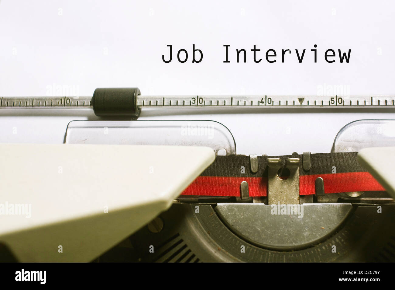 concept of job interview, with message on typewriter. Stock Photo