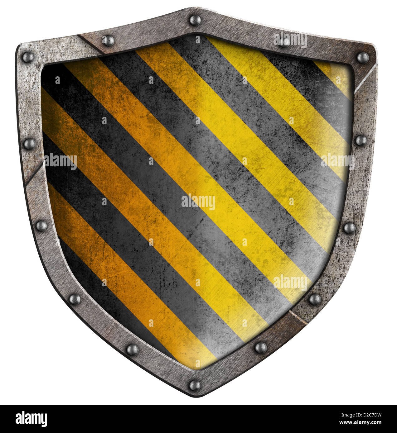 industrial metal shield with rivets isolated on white Stock Photo Alamy