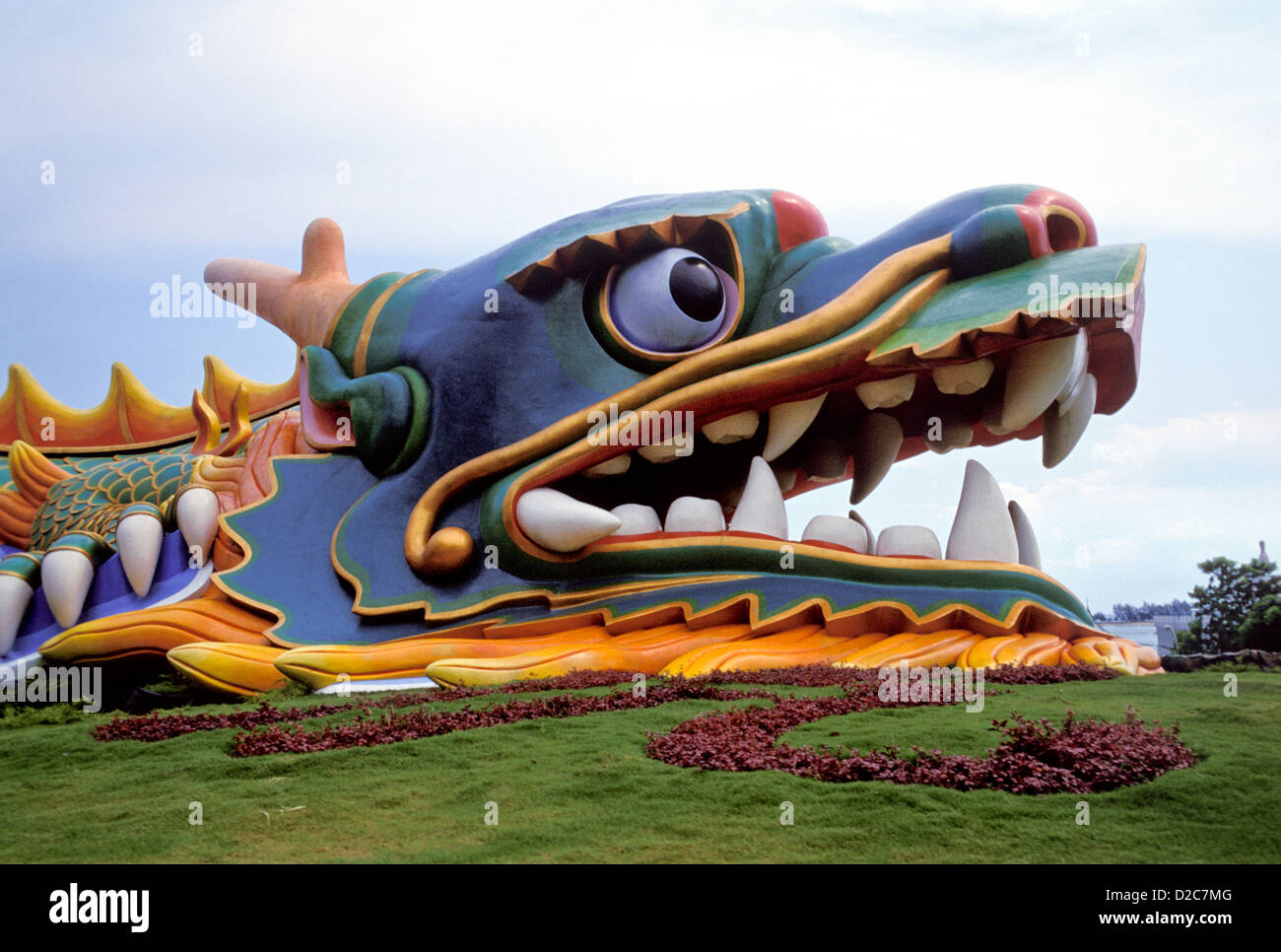 Singapore, Tiger Balm. Large Colorful Dragon, At Hawpar Villa Stock