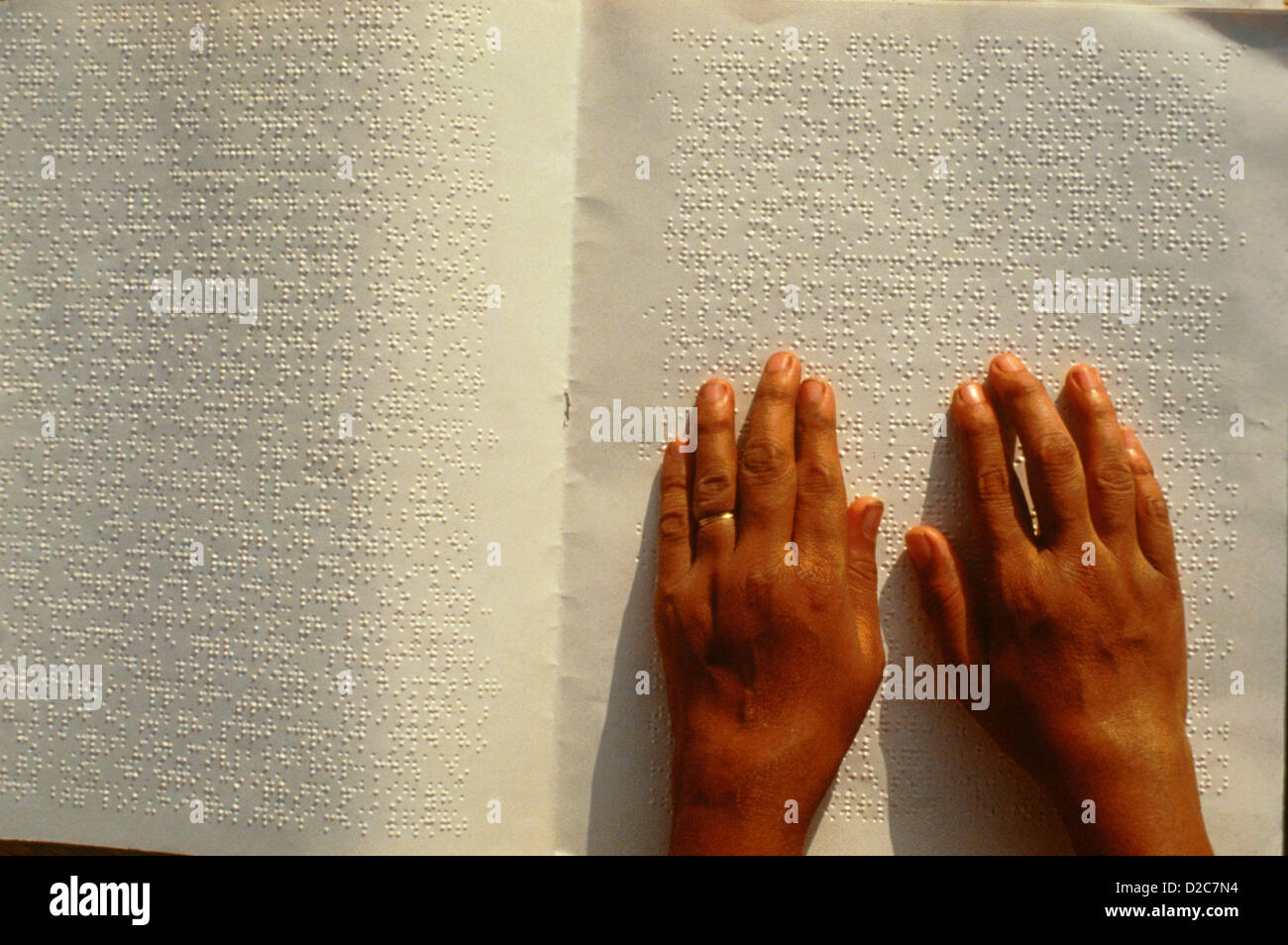 India, Reading Braille Stock Photo Alamy