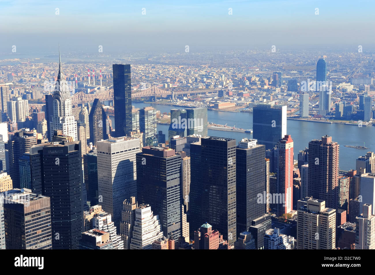 New York City skyscrapers in midtown Manhattan aerial panorama view in ...