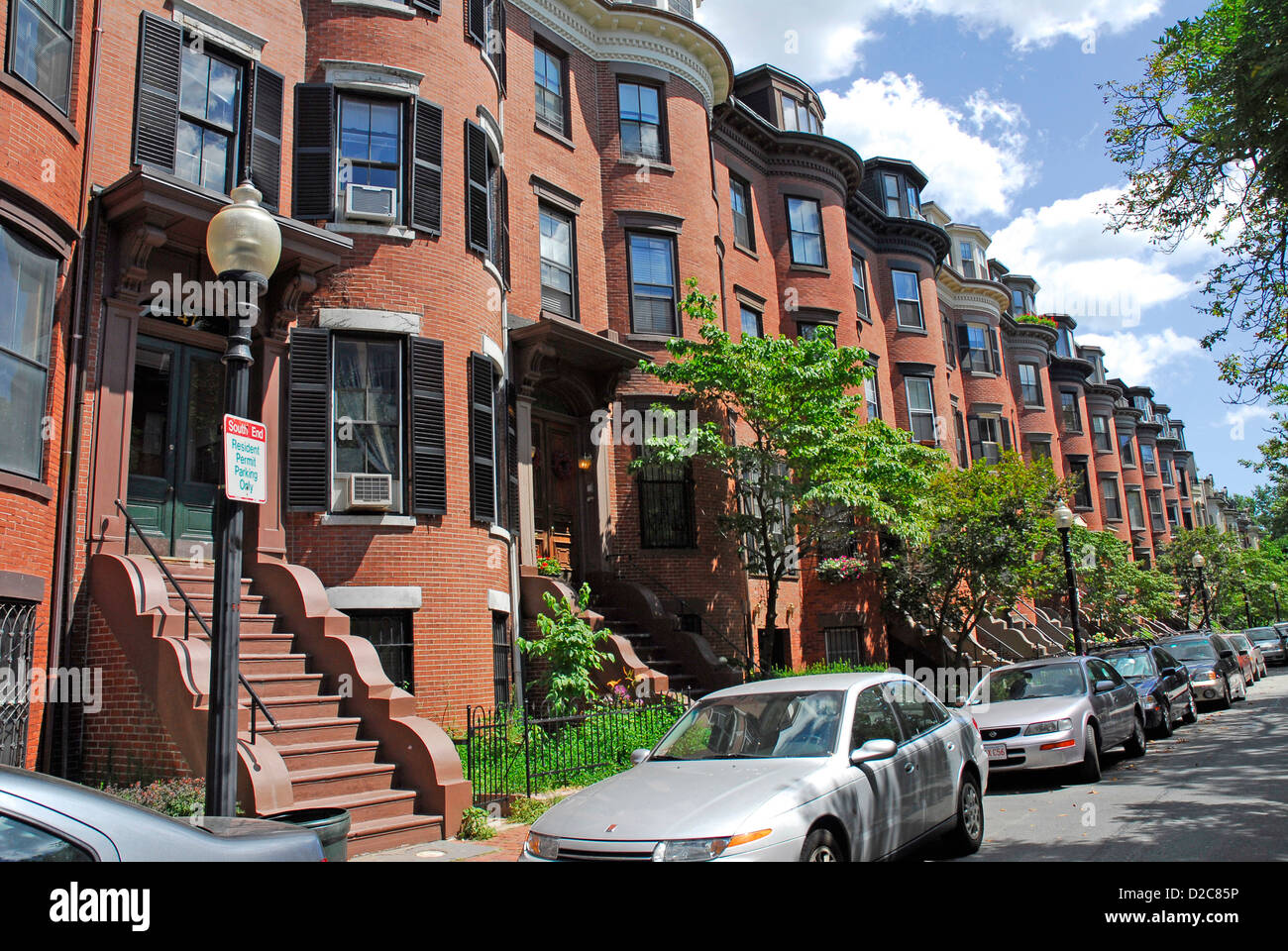 Massachusetts, Boston, South End. Residential Neighborhood Stock Photo