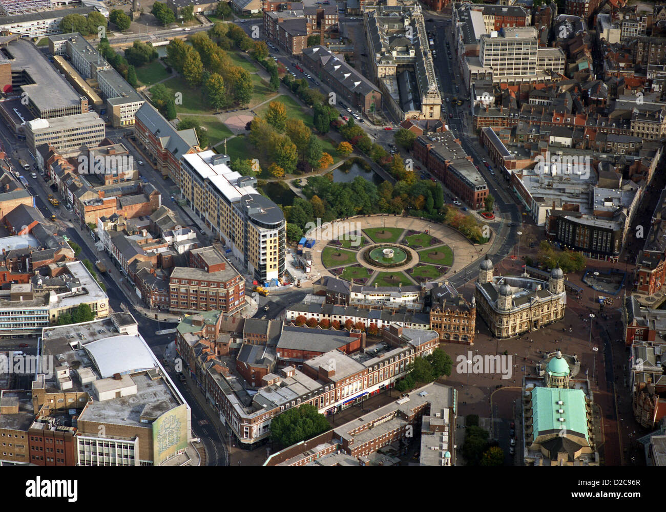 aerial view of Queen's Gardens in Hull City Centre Stock Photo Alamy