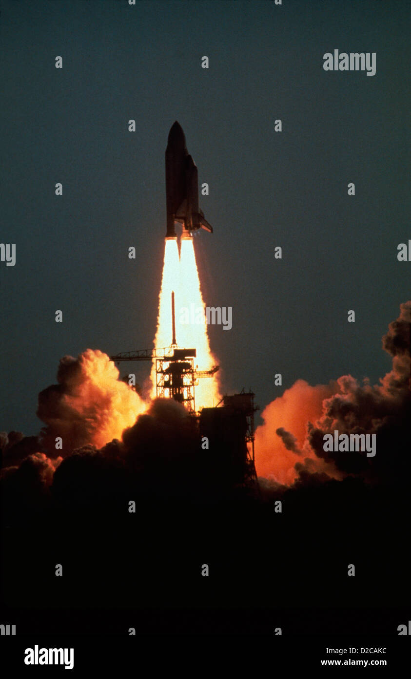 Liftoff Of Space Shuttle Columbia; 1St Mission Stock Photo