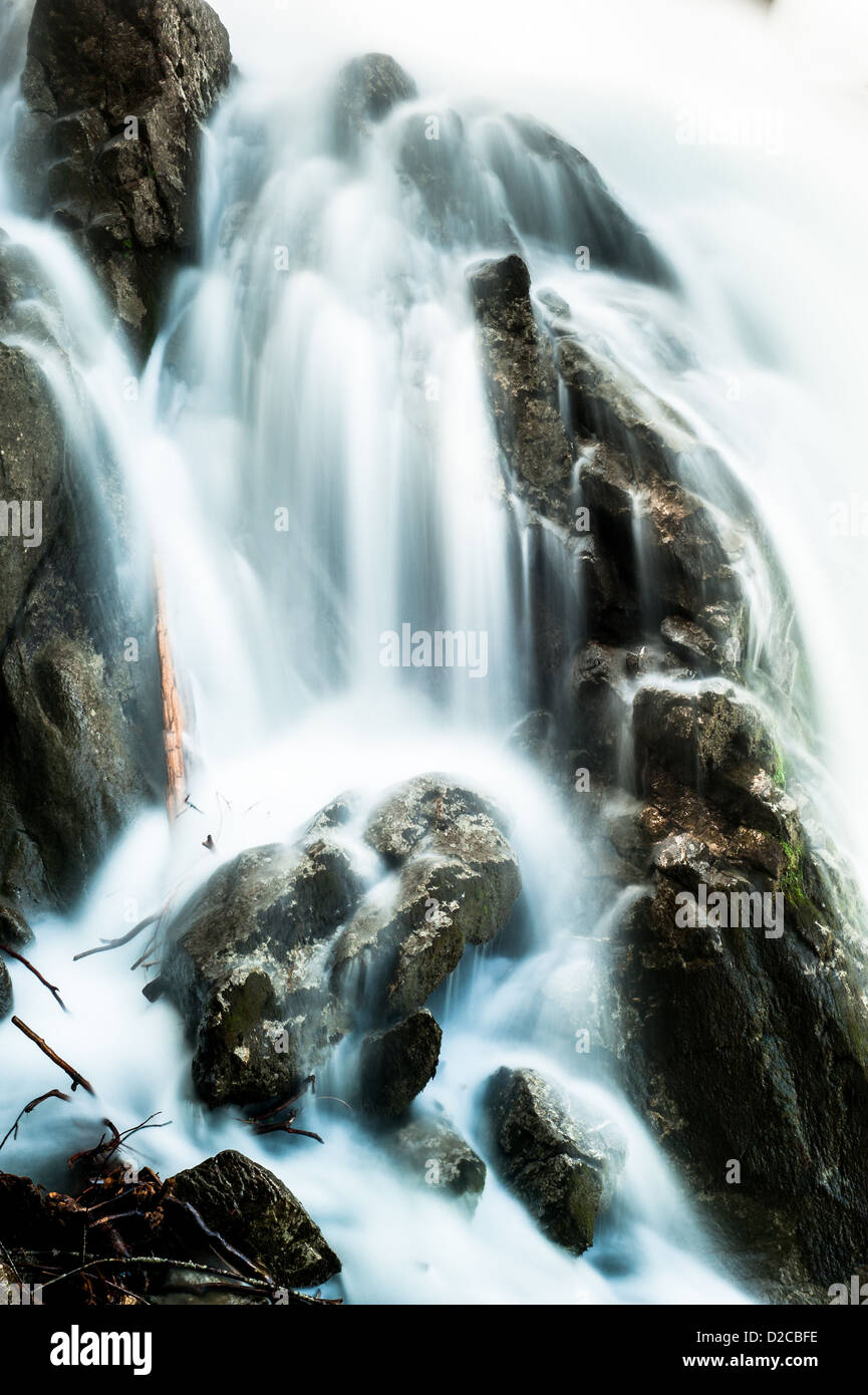 Giessbach waterfall closeup, Brienz, Switzerland Stock Photo