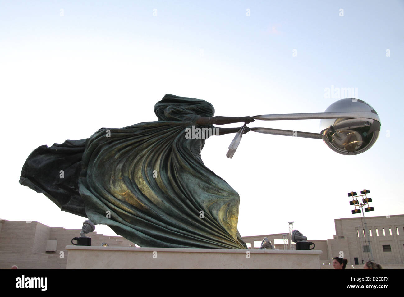 Force of Nature sculpture by Lorenzo Quinn at Katara Cultural in Doha Stock Photo