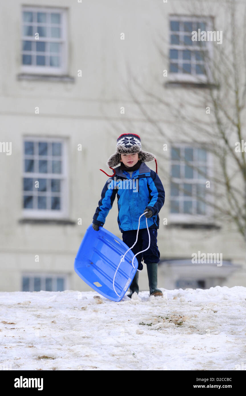 Sledging, sledding, Dorset, UK Stock Photo Alamy