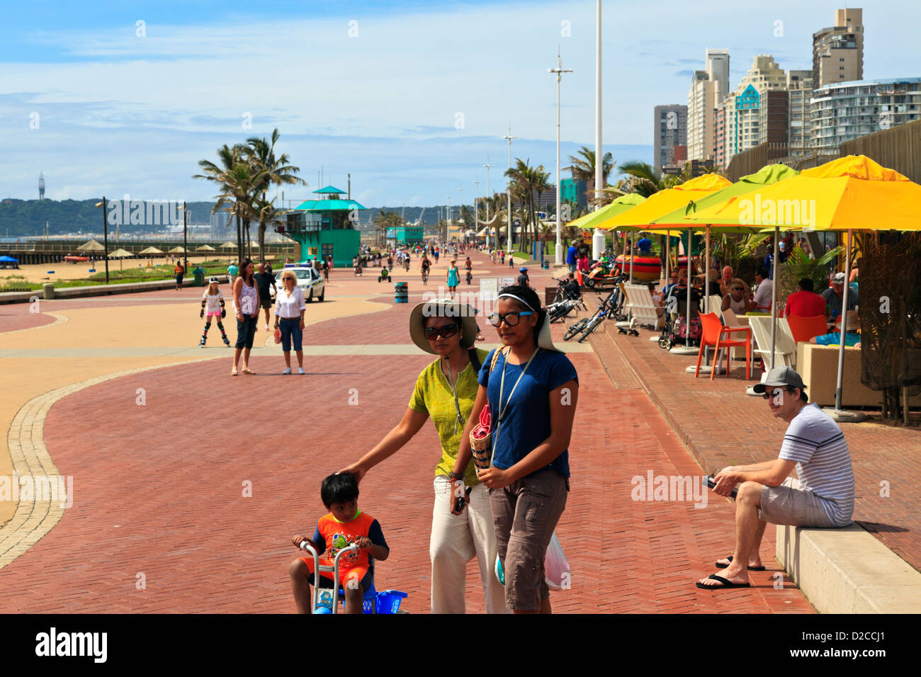 Durban South Africa. A restaurant on Durban's Golden Mile on the promenade along the beach