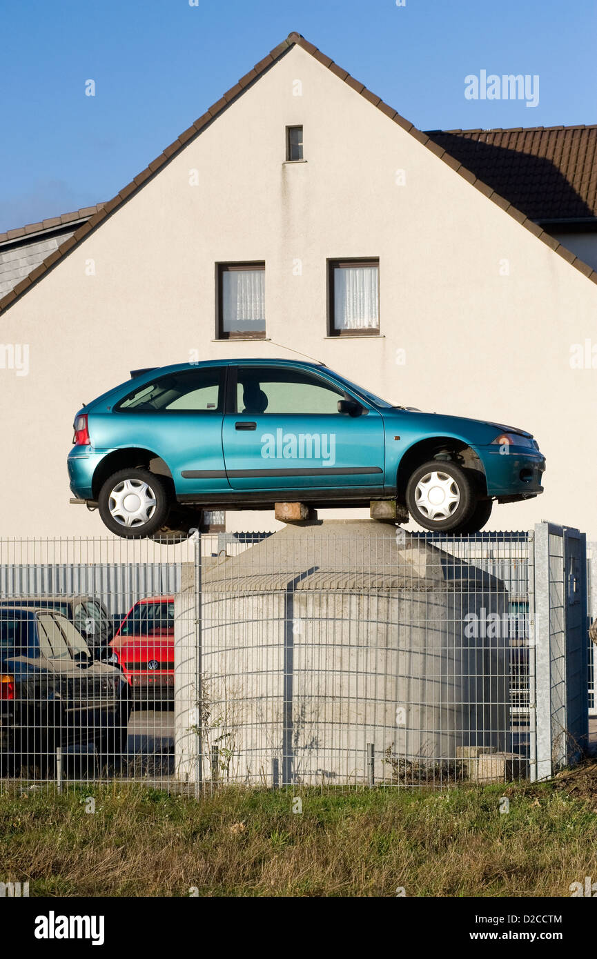 Friedersdorf, Germany, the entrance of a second-hand car trade Stock Photo