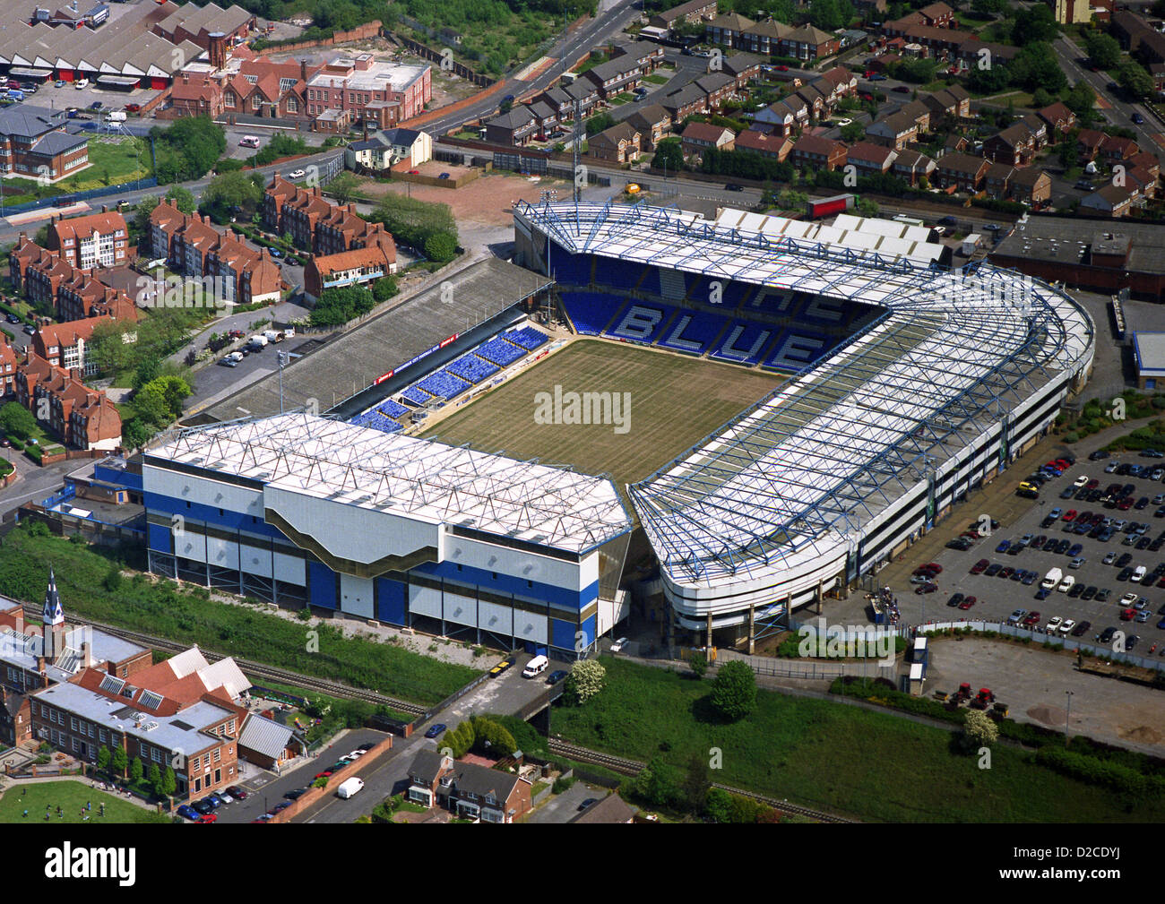 aerial view of Birmingham City FC football ground St Andrews Stock Photo