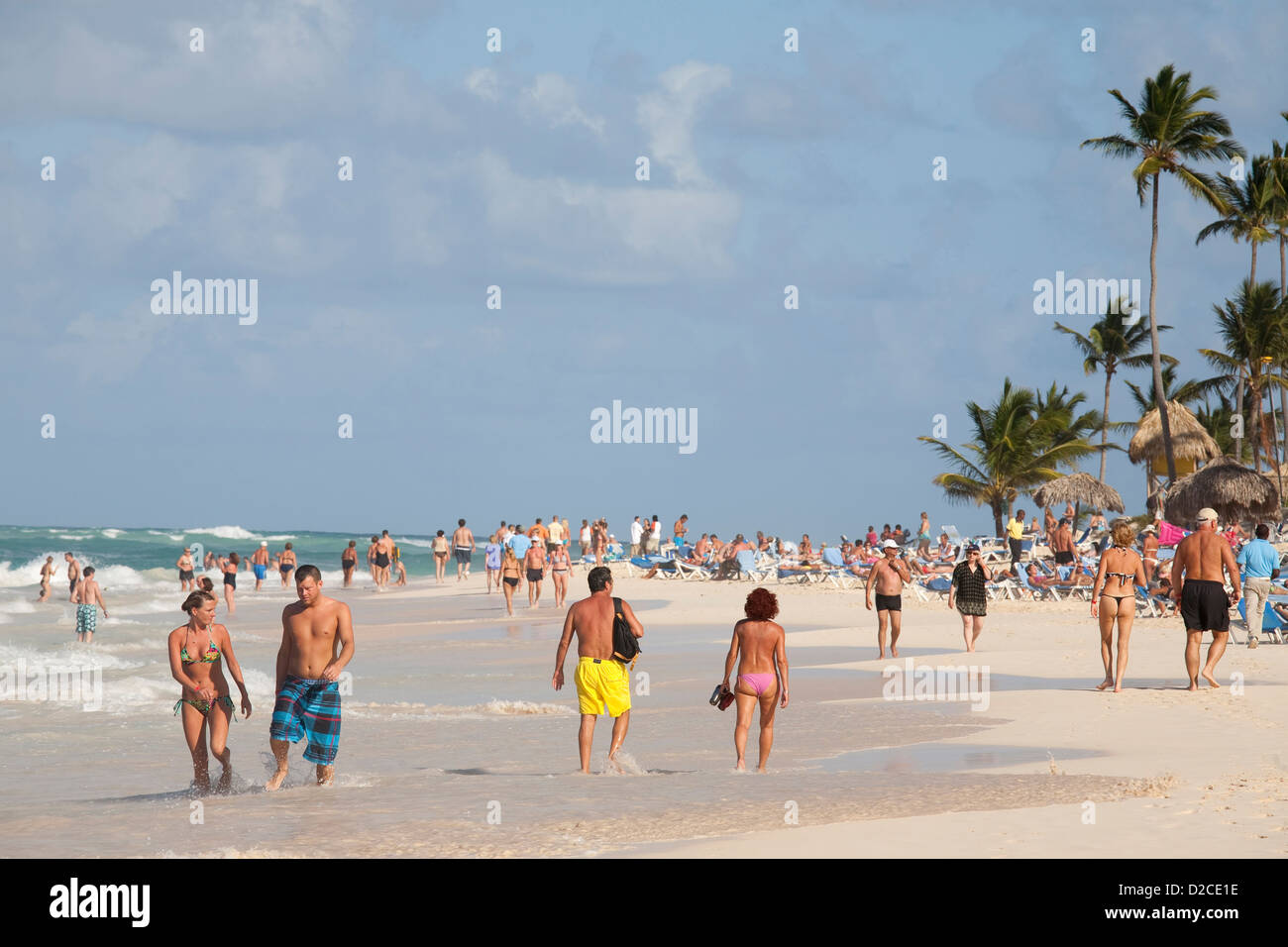 america, caribbean sea, hispaniola island, dominican republic, punta cana, hotel barcelo punta cana, beach Stock Photo