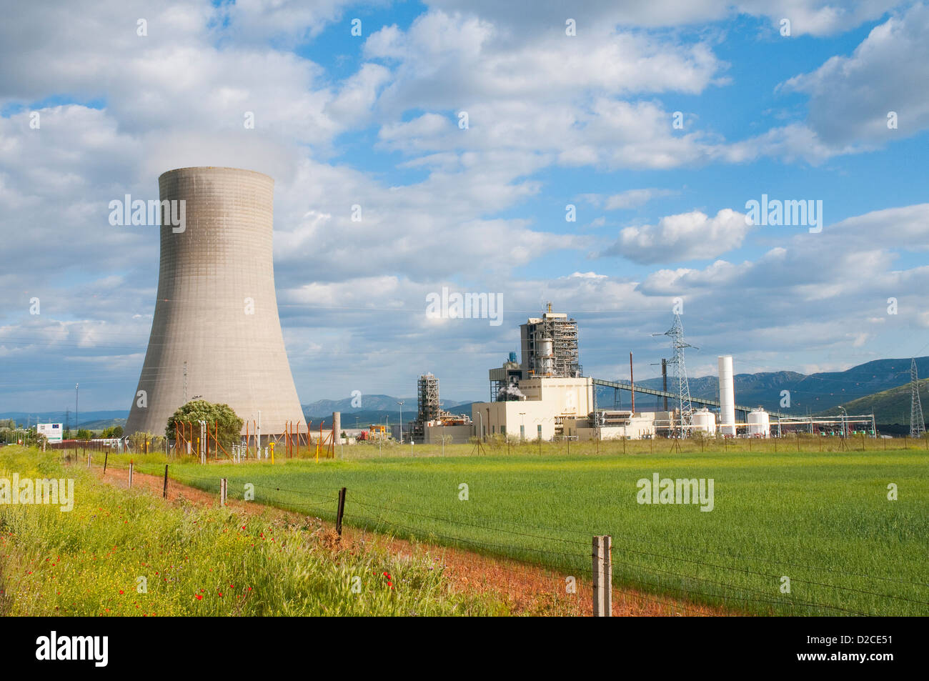 Thermal power station. Puertollano, Ciudad Real province, Castilla La Mancha, Spain. Stock Photo