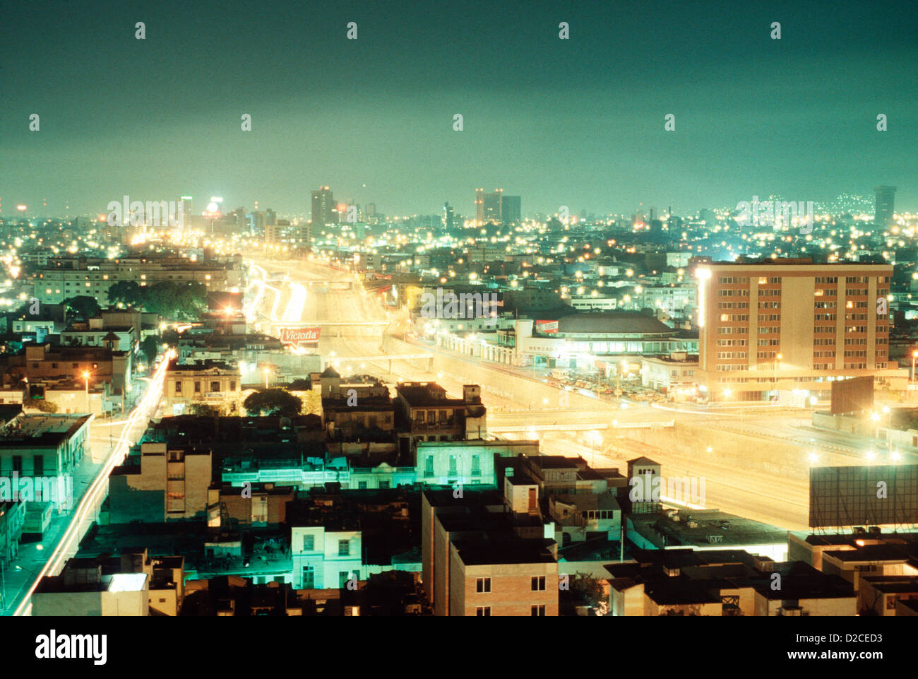 Peru, Lima At Night Stock Photo