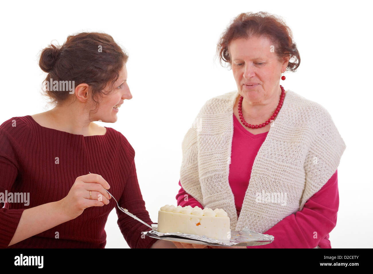 Woman holding birthday cake hi-res stock photography and images - Alamy