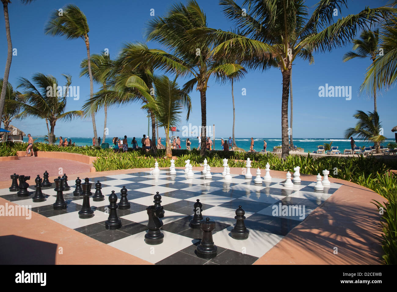 america, caribbean sea, hispaniola island, dominican republic, punta cana, hotel barcelo punta cana, chess Stock Photo