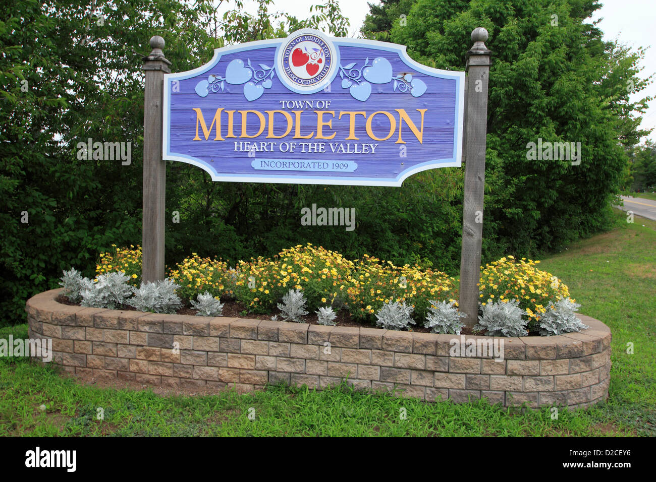 Town of Middleton sign Nova Scotia Heart of the Valley Canada Stock