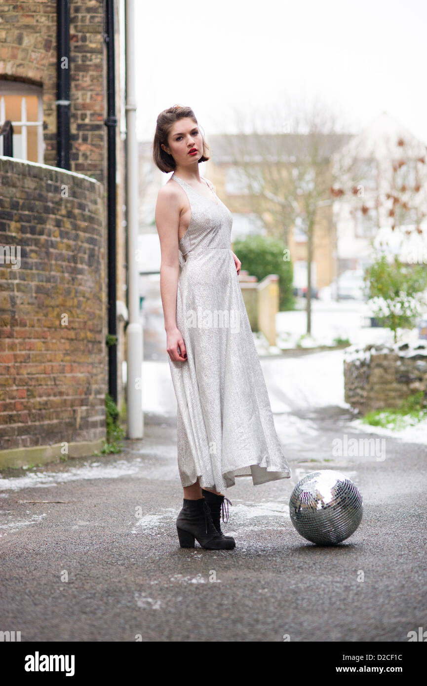 Metallic disco dress sale