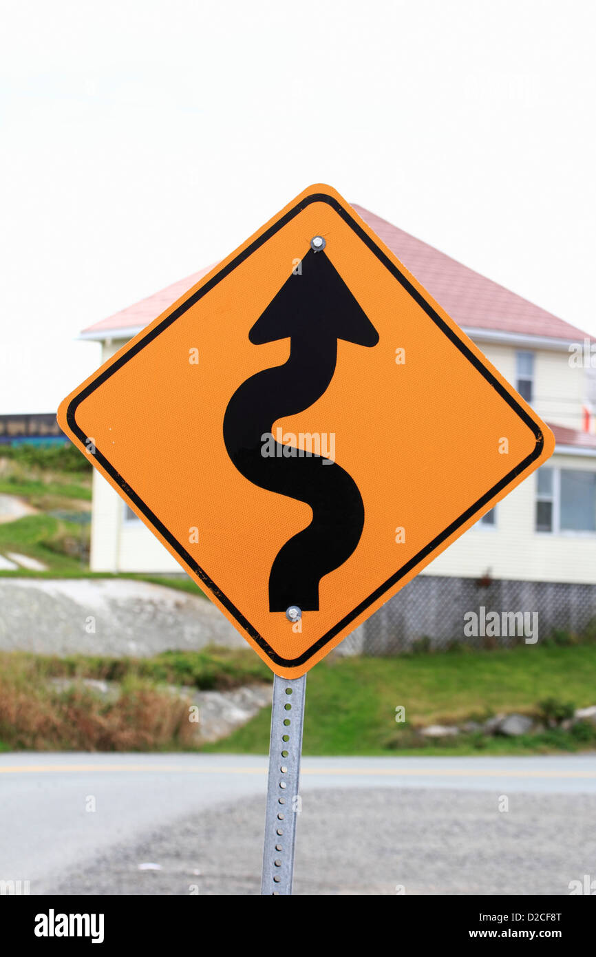 Curvy road ahead sign hi-res stock photography and images - Alamy