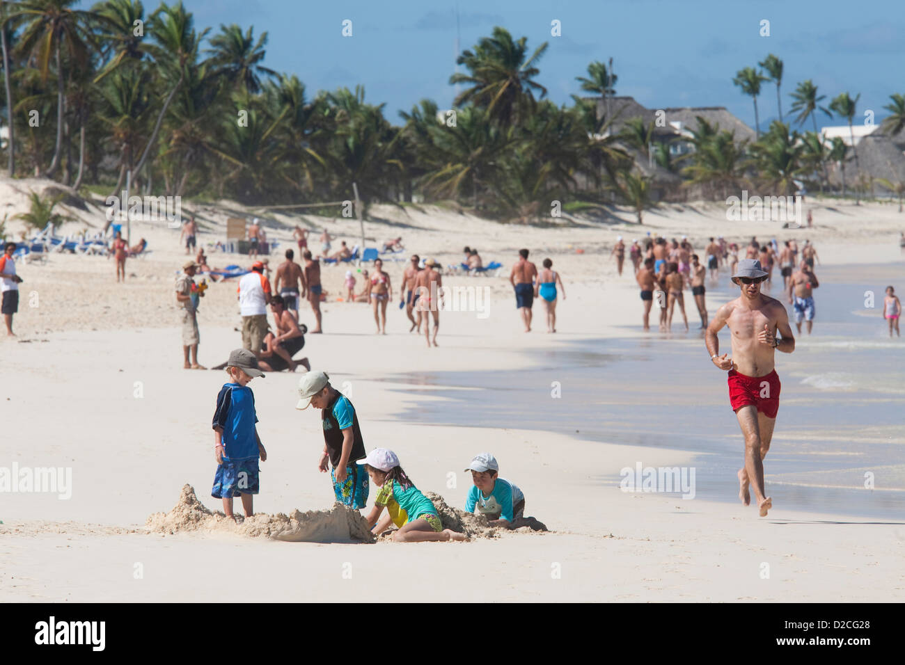 america, caribbean sea, hispaniola island, dominican republic, punta cana, hotel barcelo punta cana, beach Stock Photo