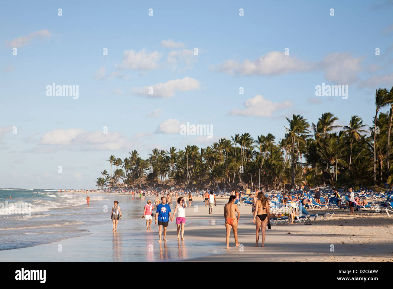 america, caribbean sea, hispaniola island, dominican republic, punta cana, hotel barcelo punta cana, beach Stock Photo