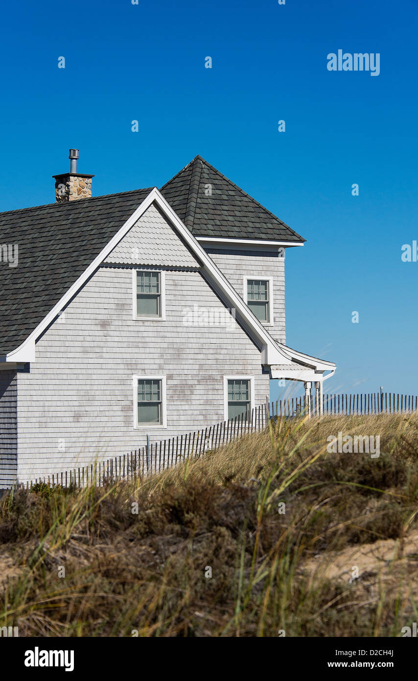 Rustic waterfront beach house, Plum Island, Massachusetts Stock Photo