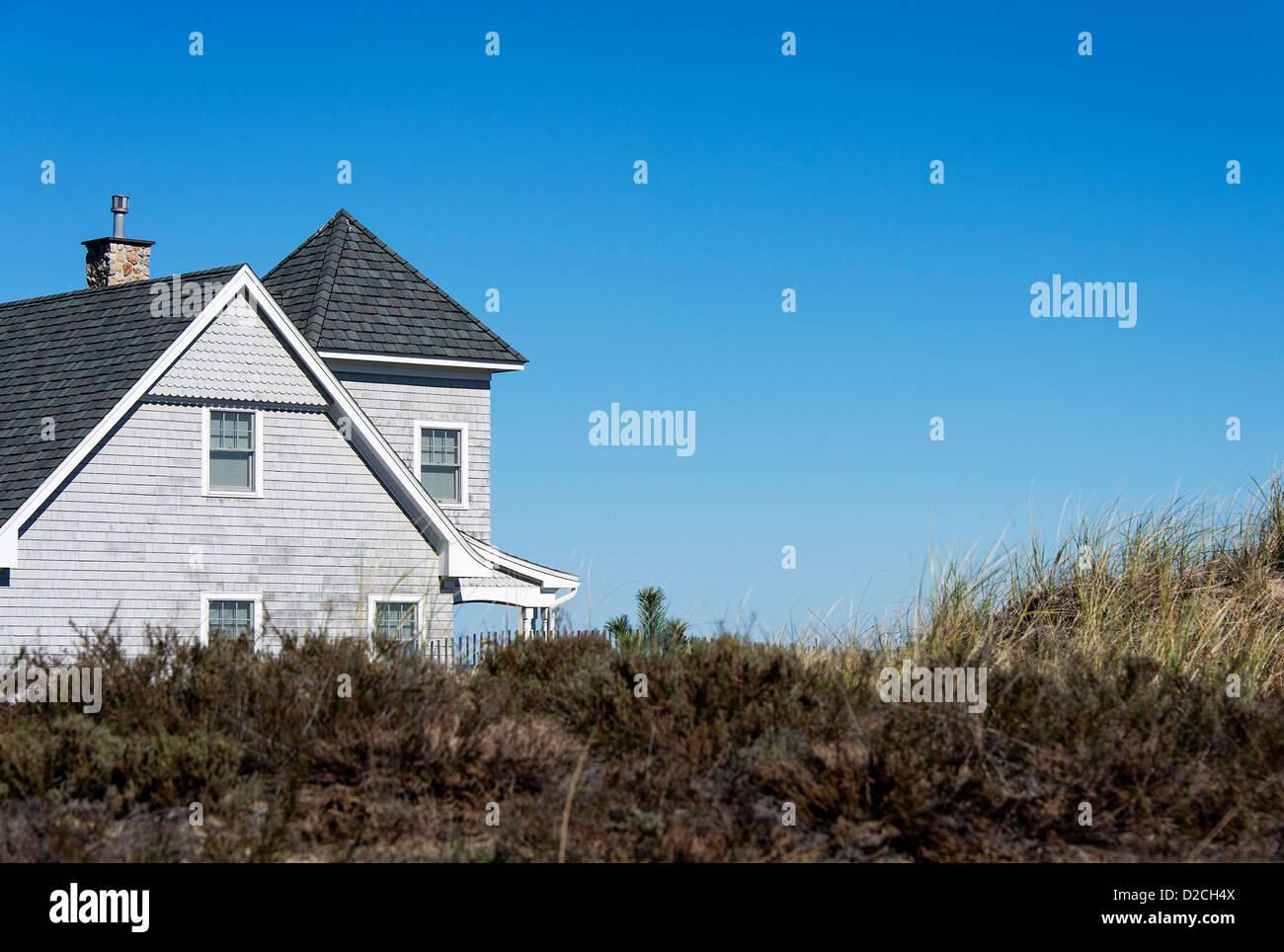 Rustic waterfront beach house, Plum Island, Massachusetts Stock Photo