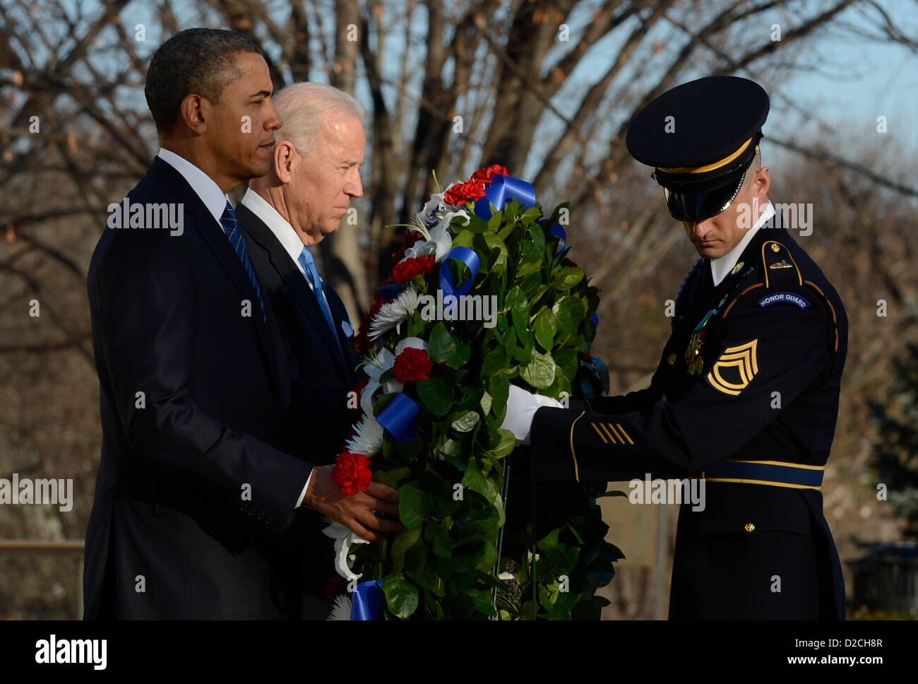 United States President Barack Obama (front L), Vice President Joe ...