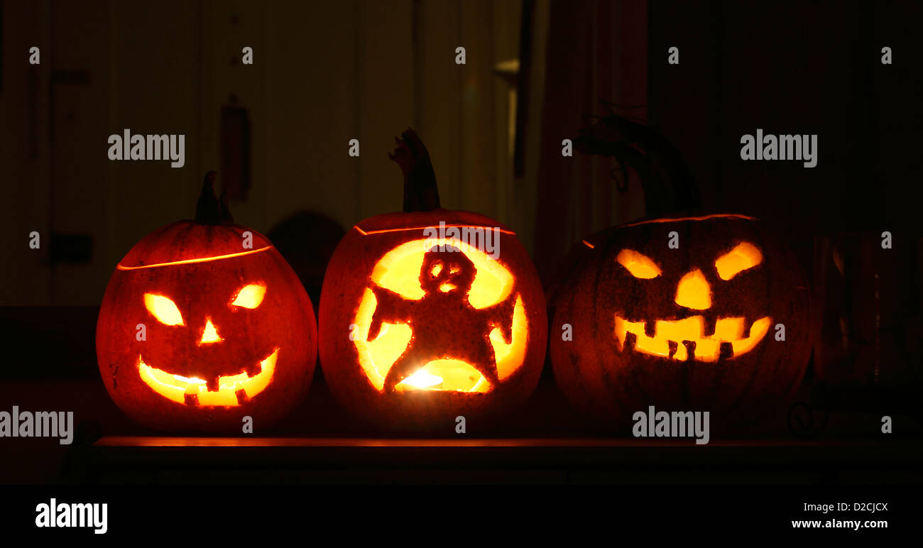 Halloween Jack-o-lanterns 31st October All Souls Eve Stock Photo - Alamy