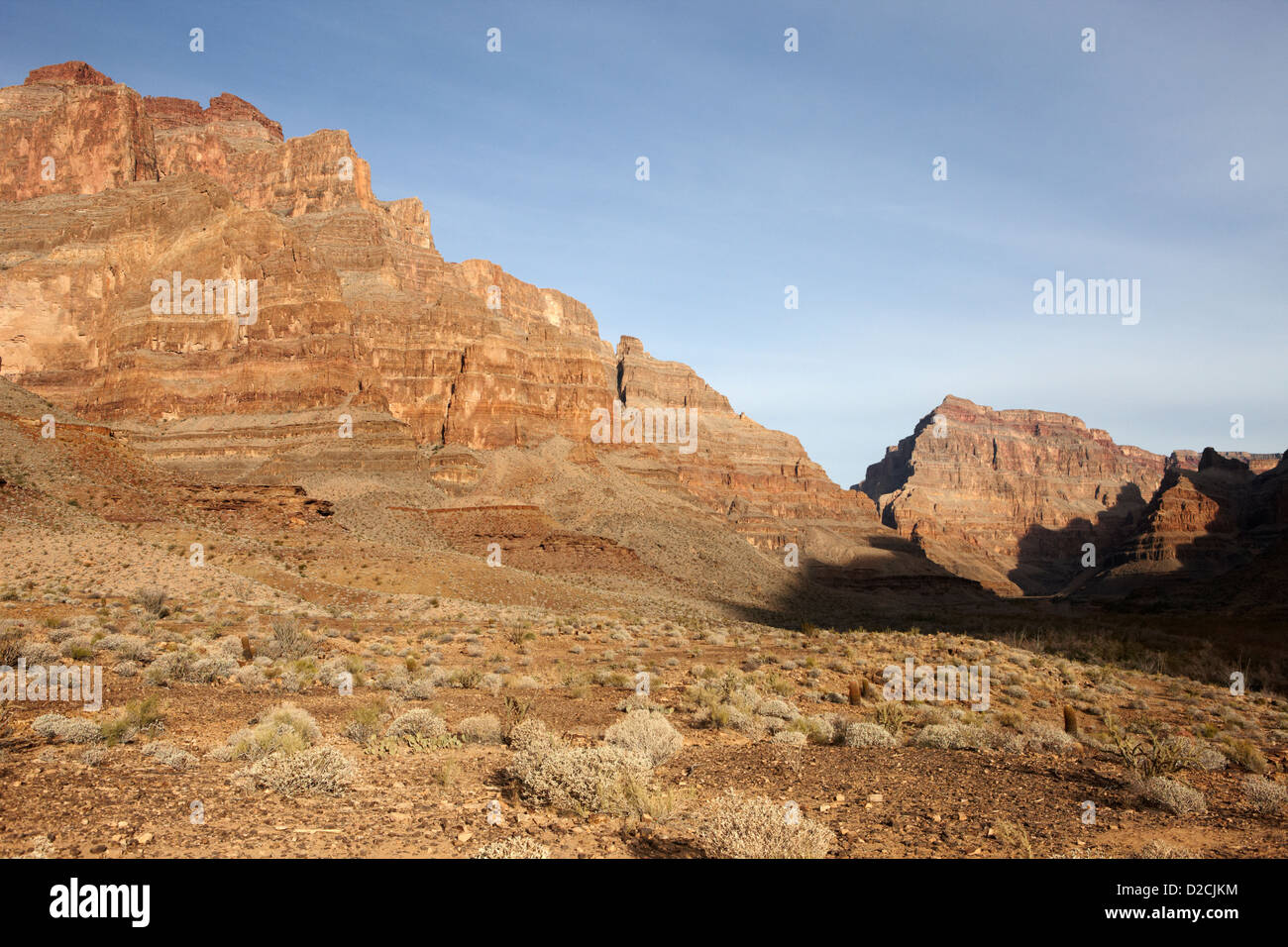 bottom of the grand canyon looking up Arizona USA Stock Photo
