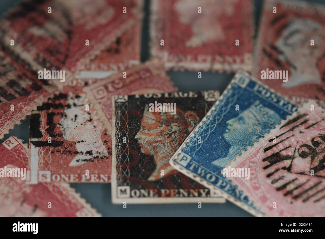 Queen victoria blue stamp hi-res stock photography and images - Alamy