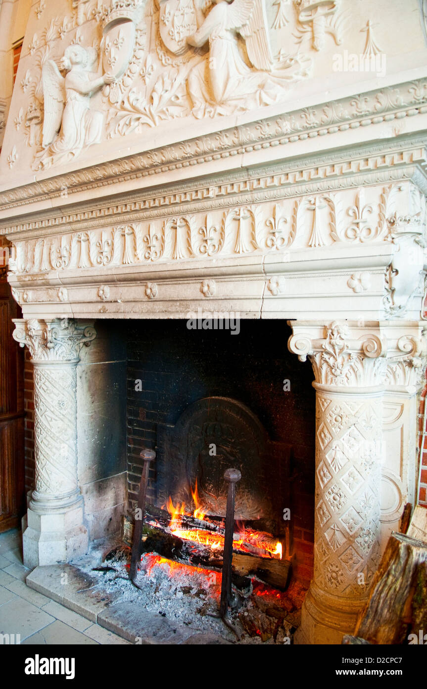 Fireplace in Amboise castle at Loire valley, France Stock Photo Alamy
