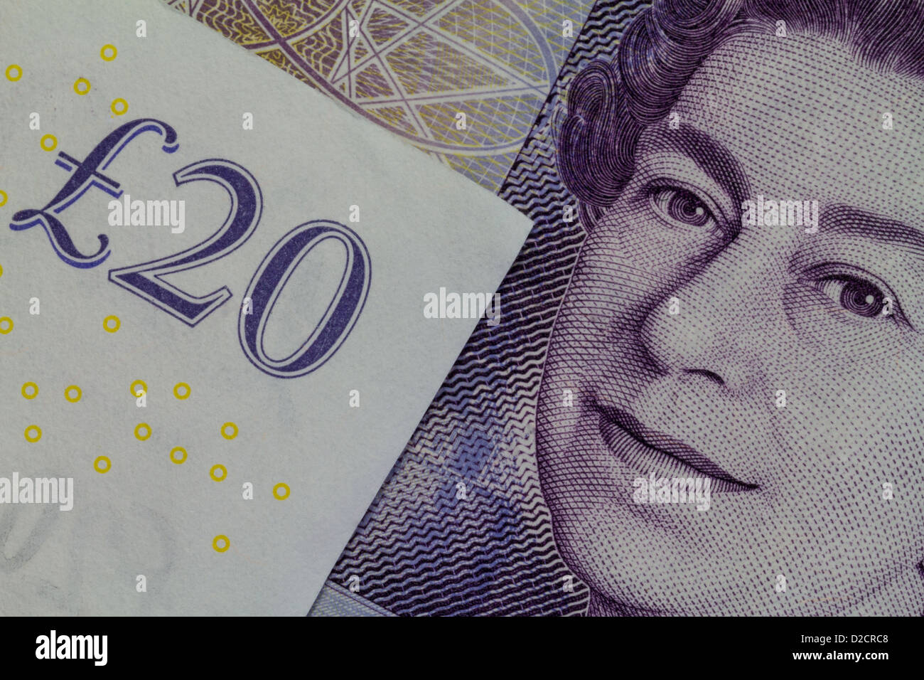 Close up of £20 note sterling Stock Photo - Alamy