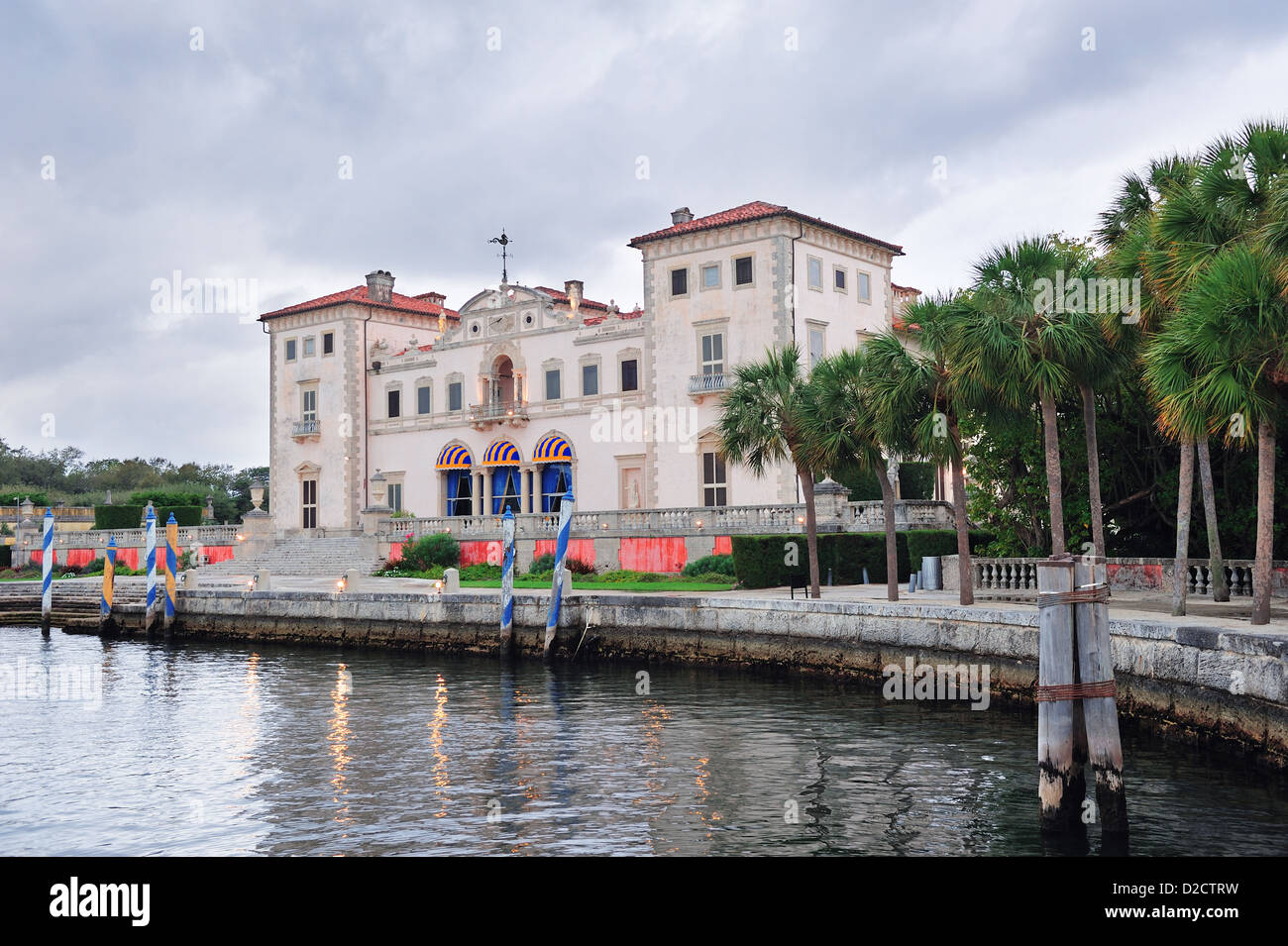 Miami Vizcaya museum at waterfront Stock Photo