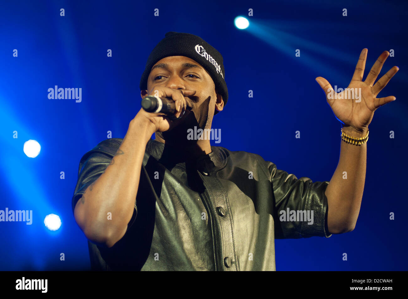 London, UK - 20 January 2013: Kendrick Lamar performs live at Hammersmith Apollo. Stock Photo