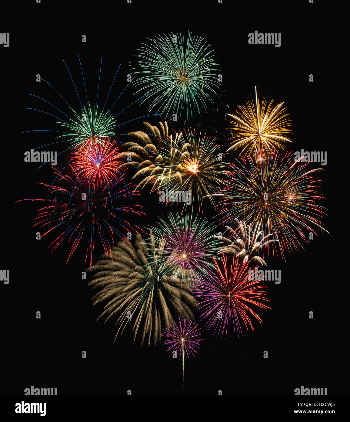 Festive fireworks display Stock Photo