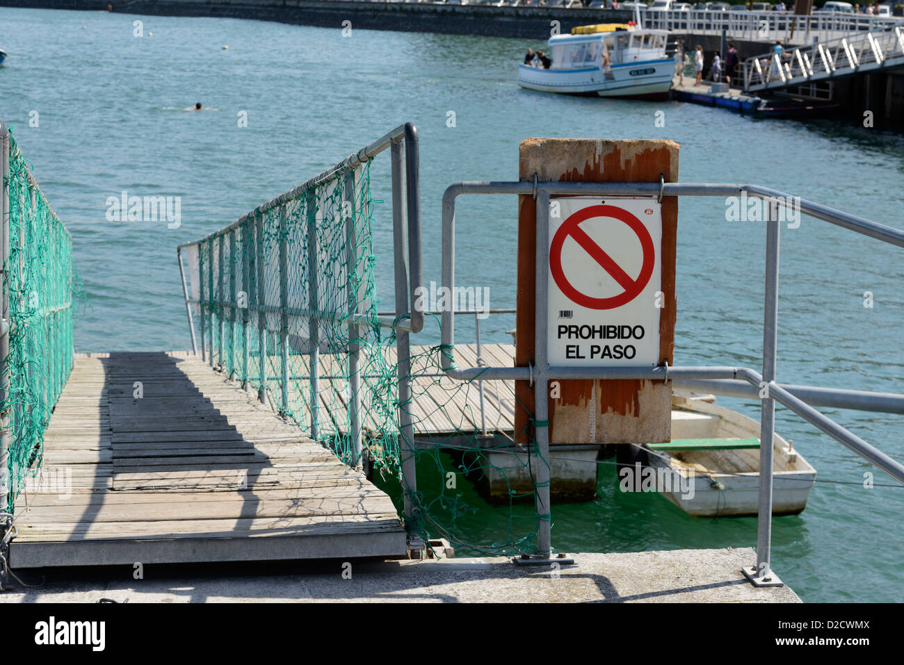 Terminal Ramp Stop Sign Port ramp and stop sign at Hondarribia port Stock Photo - Alamy