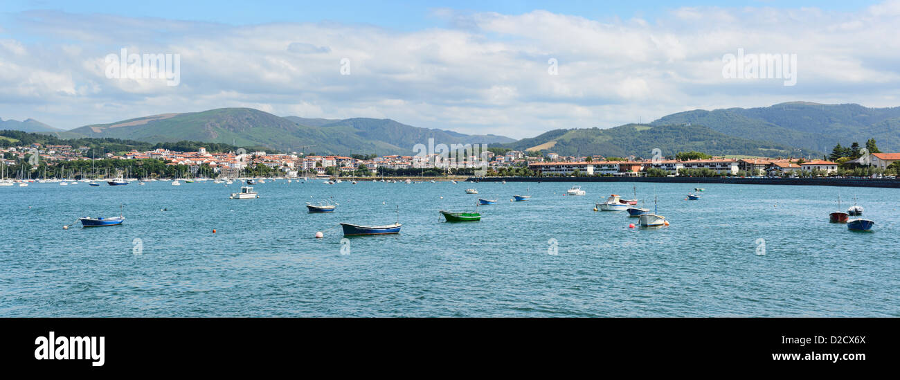 Panoramic view of Hondarribia port area (Pais Basque, Spain) Stock Photo
