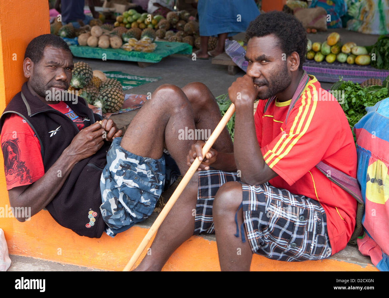 Market, Tanna Island, Vanuatu, South Pacific Stock Photo