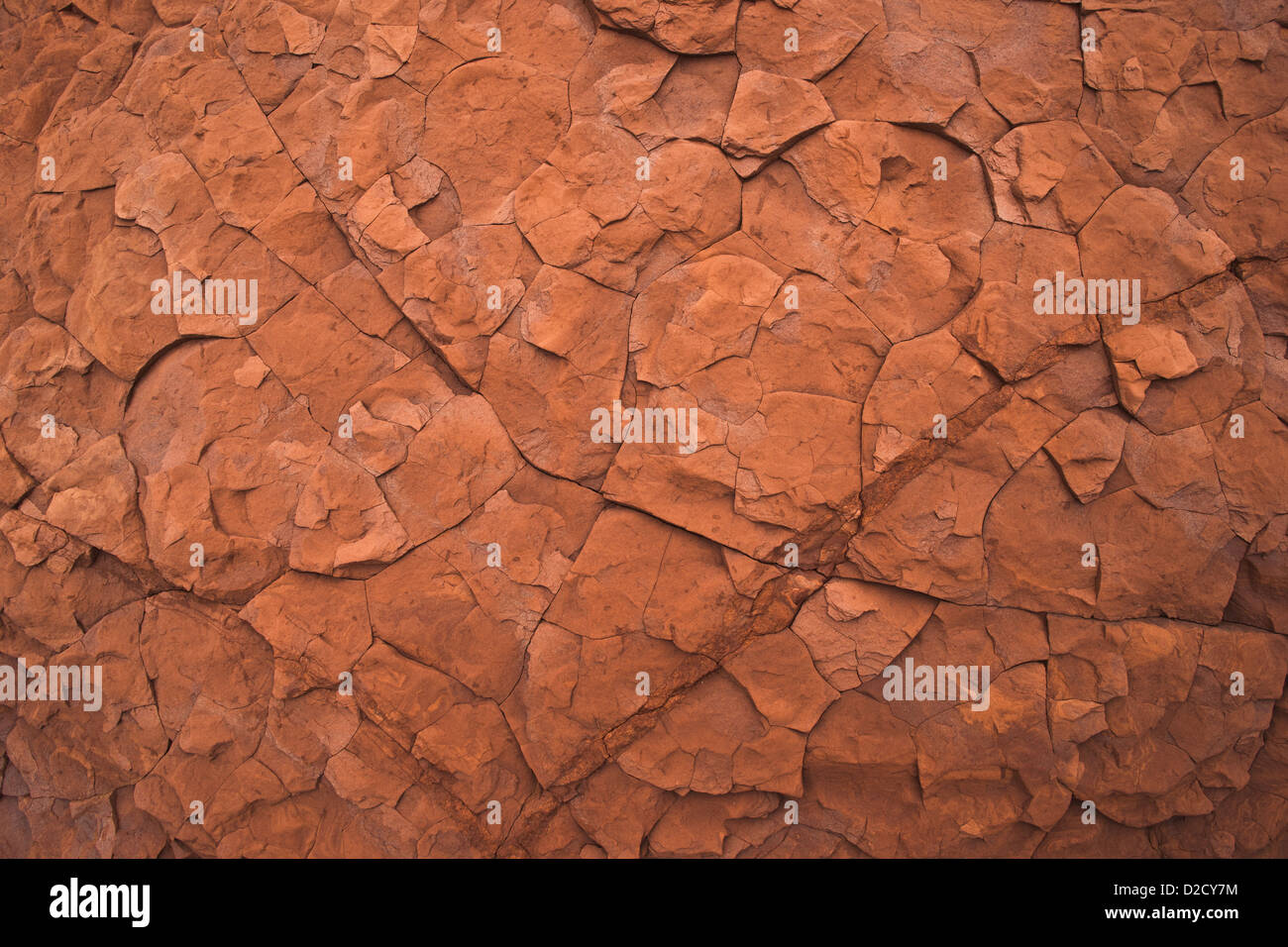 A macro image of a sandstone boulder on the shore. Stock Photo