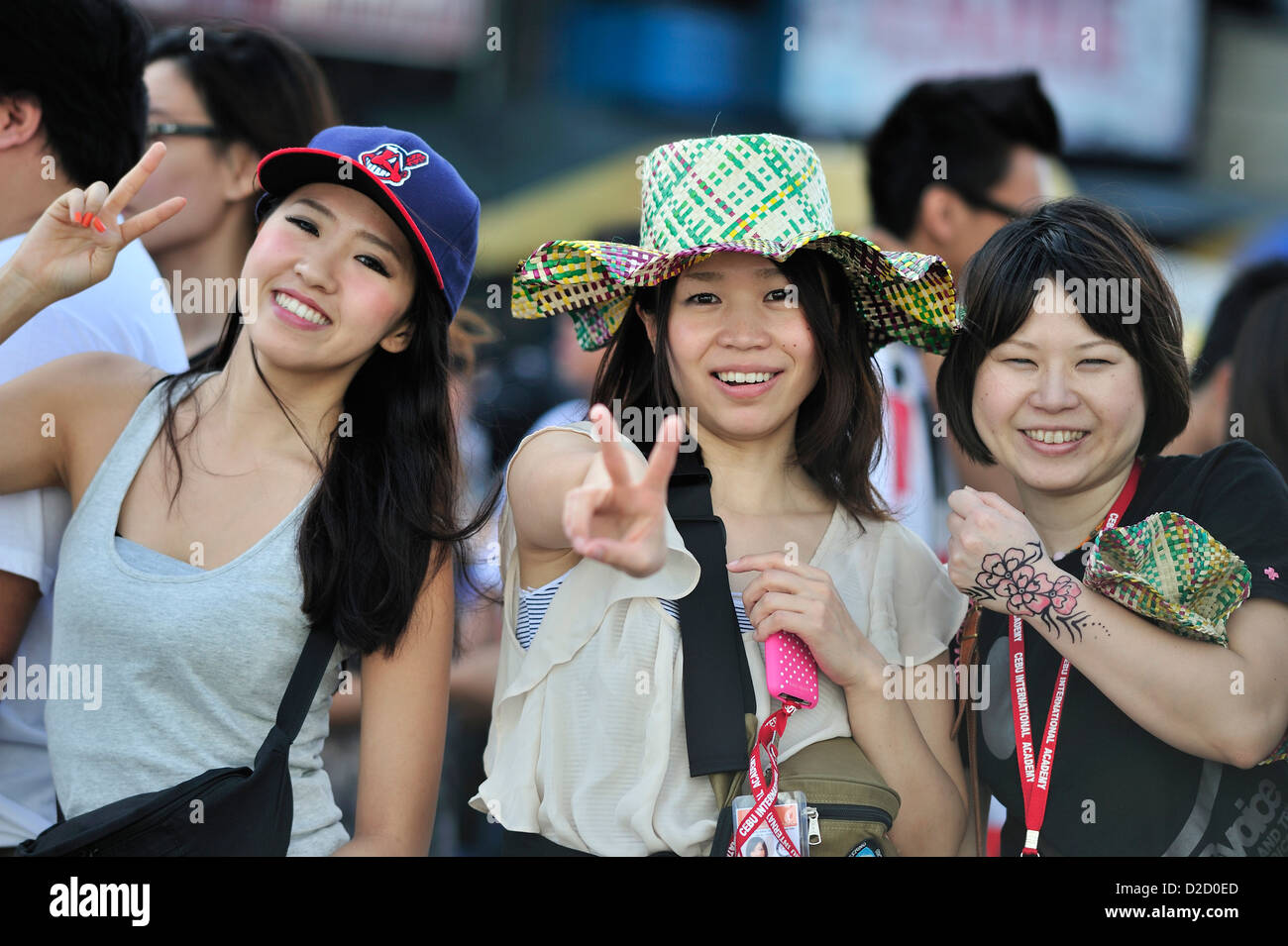 Japanese Visitors Sinulog Festival Cebu City Philippines Stock Photo