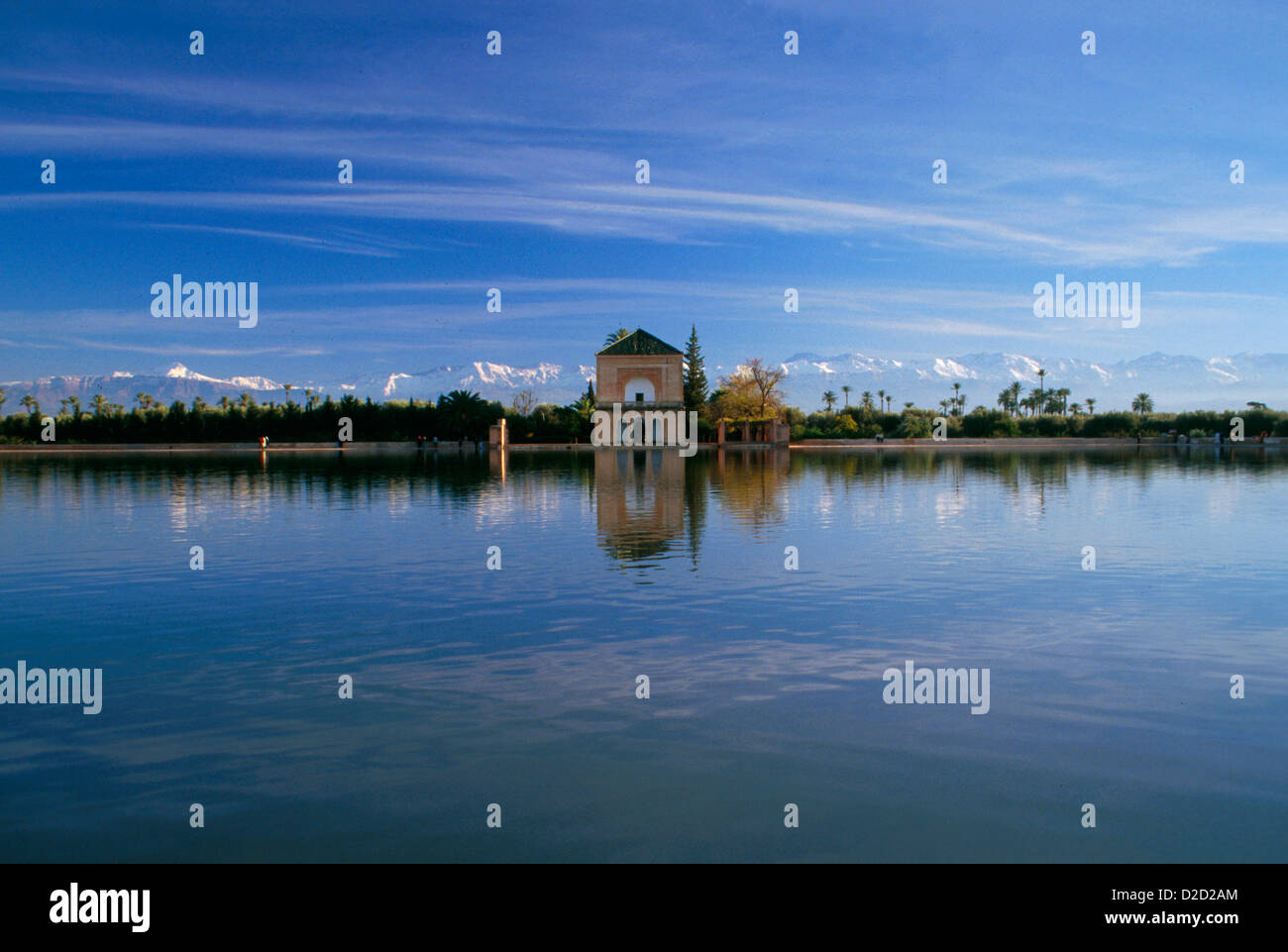 Morocco, Marrakech. The Menara Pavilion Stock Photo